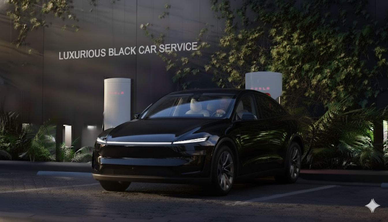 driver standing by a luxury car